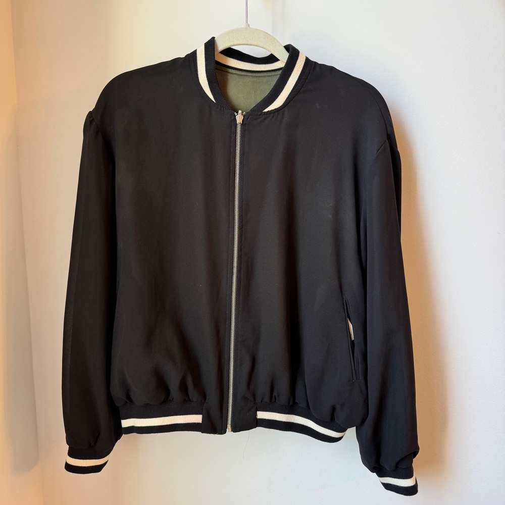 Zara Basic Black Jacket With White Trim - image 2
